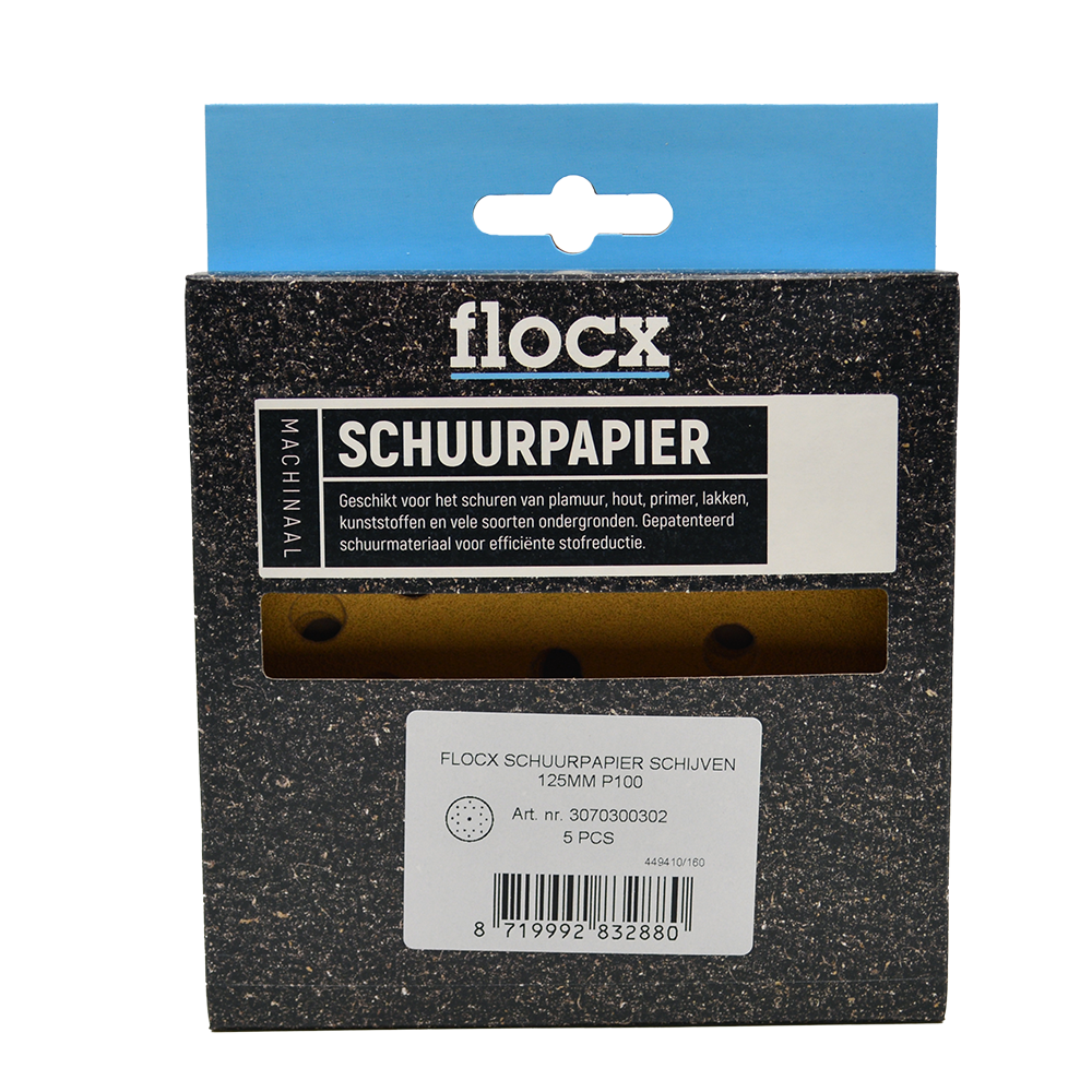 FLOCX SCHUURPAPIER SCHIJVEN 125MM   P100 3070300302