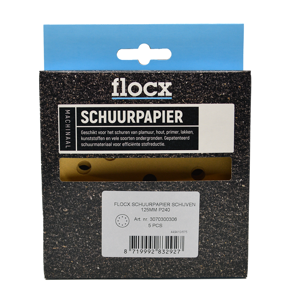 FLOCX SCHUURPAPIER SCHIJVEN 125MM   P240 3070300306