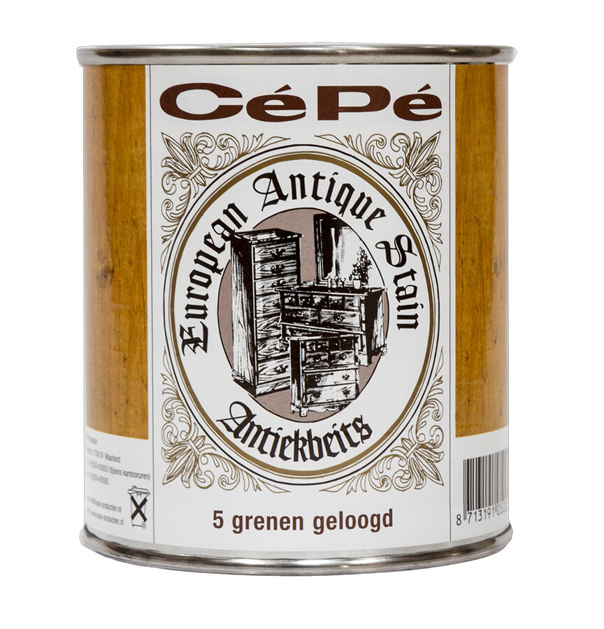CEPE EUROPEAN ANTIEKBEITS NR.  5 1000 ML GRENEN GELOOGD, AFWERKING WAS