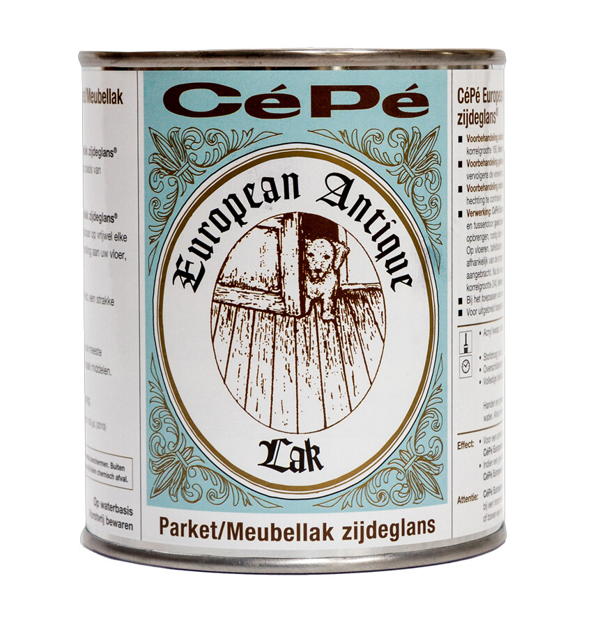 CEPE EUROPEAN ANTIQUE LAK ZIJDEGLANS 500 ML, PARKET- EN MEUBELLAK