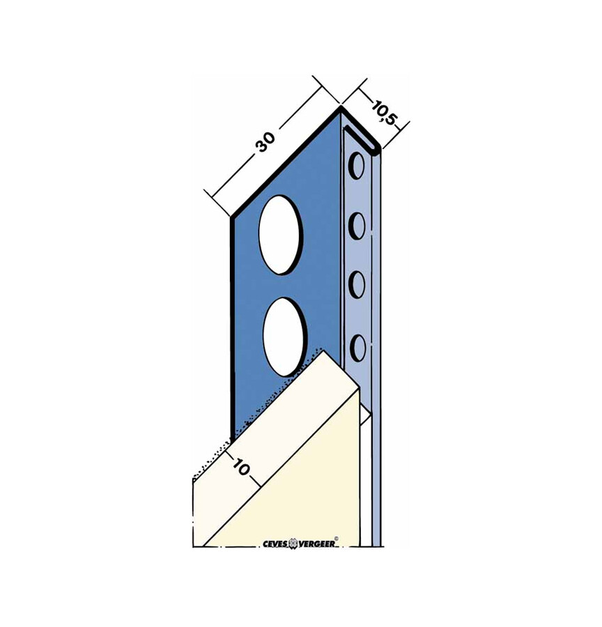 CEVES VERGEER STUCSTOPPROFIEL 2180 RVS
