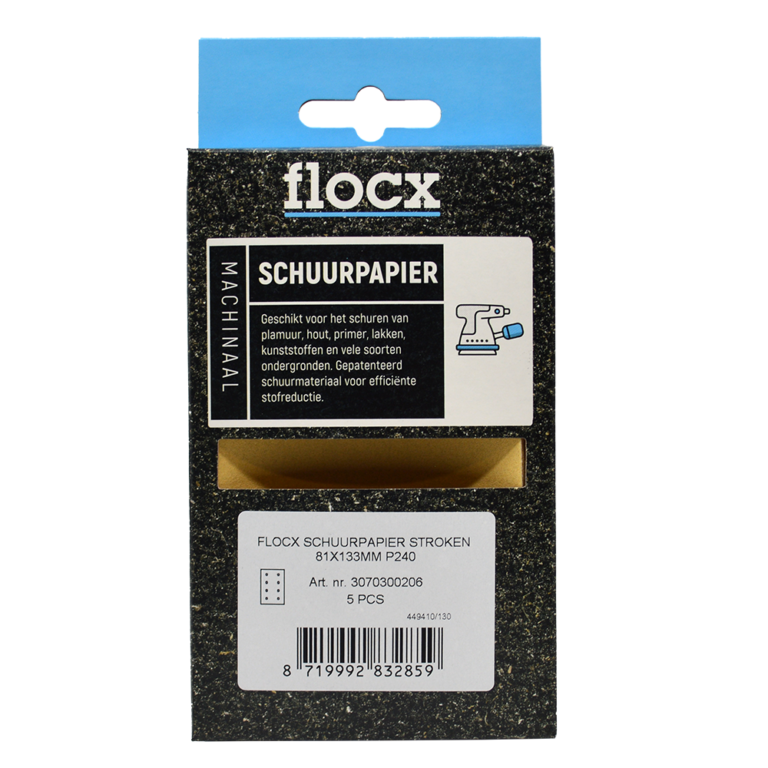 FLOCX SCHUURPAPIER STROKEN 81X133MM P240 3070300206