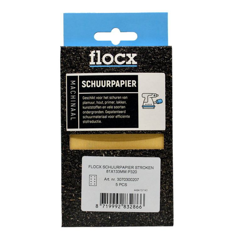 FLOCX SCHUURPAPIER STROKEN 81X133MM P320 3070300207