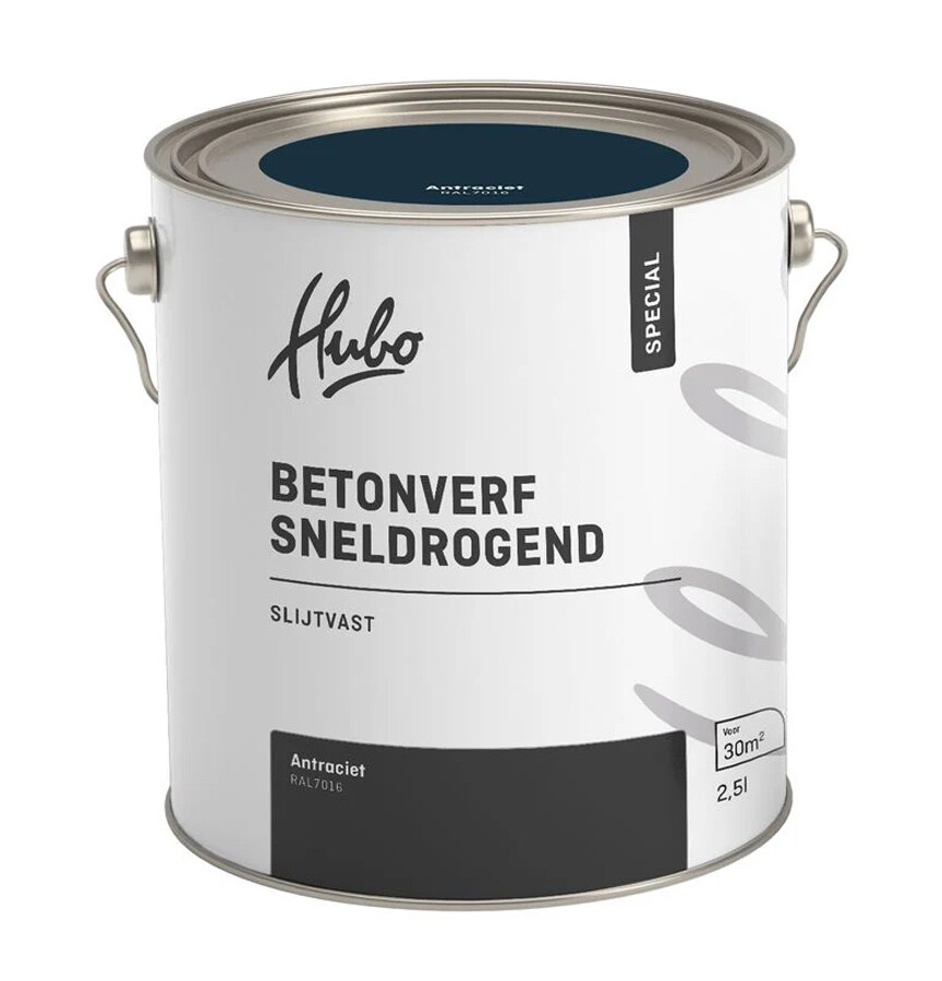 HUBO SP BETONVERF ANTRACIET 2,5LTR RAL 7016 SNELDROGEND