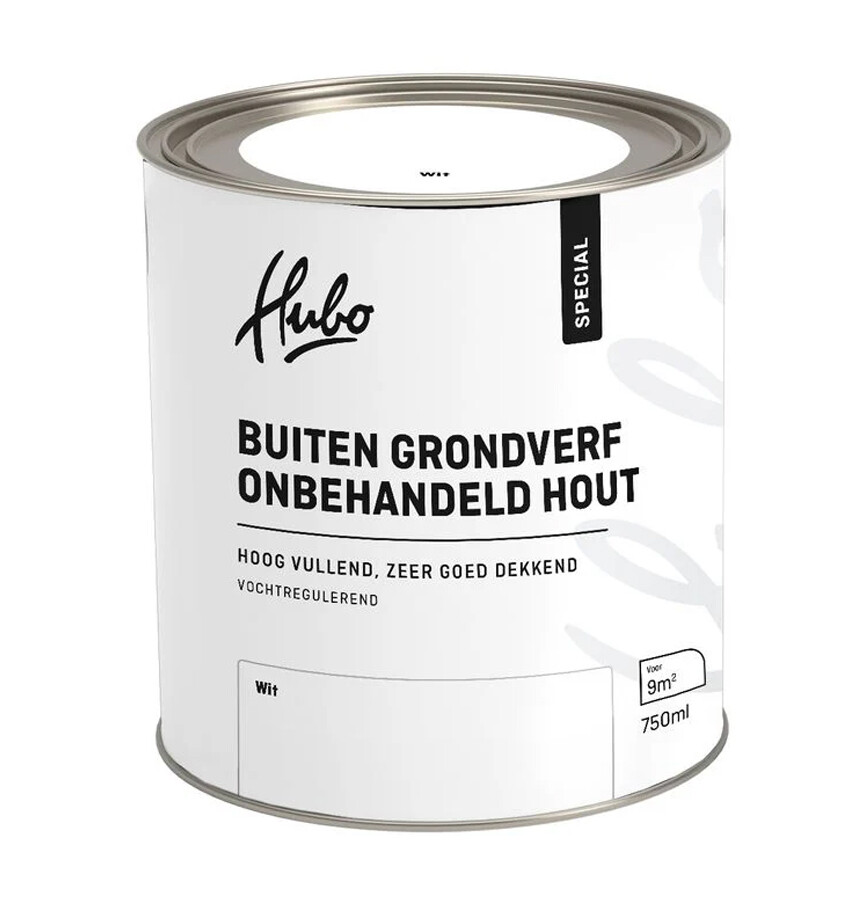 HUBO SP BUITEN GRONDVERF WIT 750ML ONBEHANDELD HOUT