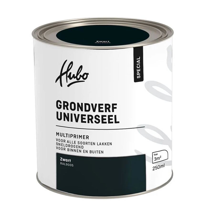 HUBO SP GRONDVERF UNIVERSEEL ZWART 250ML RAL 9005