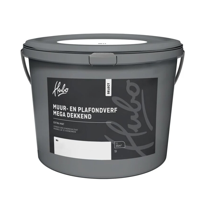 HUBO SL MUUR-PLAFONDVERF WIT 5LTR MEGA DEKKEND