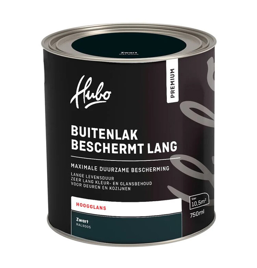 HUBO PM BUITENLAK HG ZWART 750ML RAL 9005