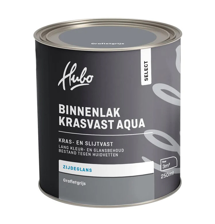 HUBO SL BINNENLAK ZG GRAFIETGRIJS 250ML AQUA