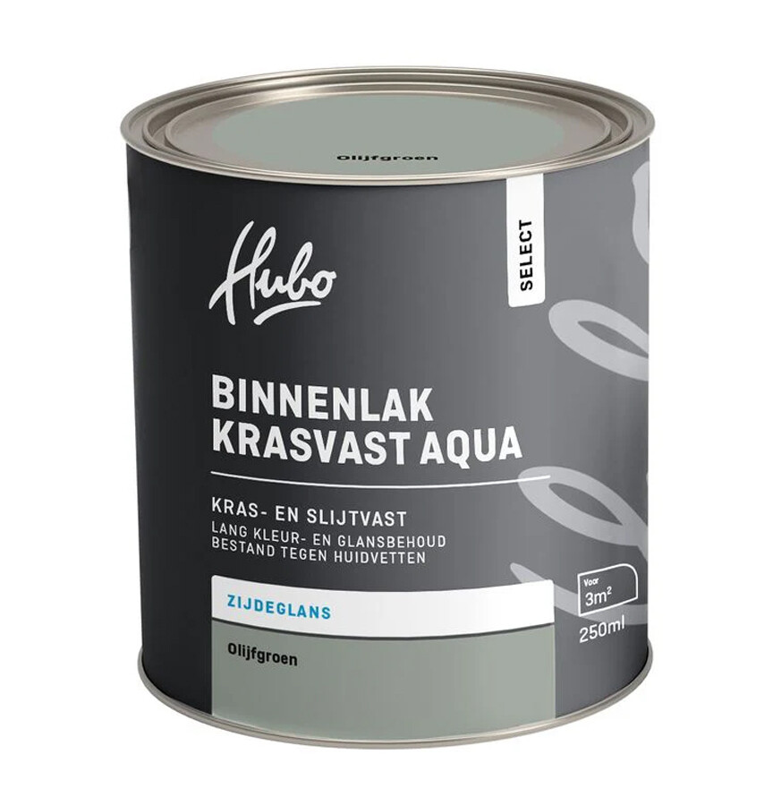 HUBO SL BINNENLAK ZG OLIJFGROEN 250ML AQUA