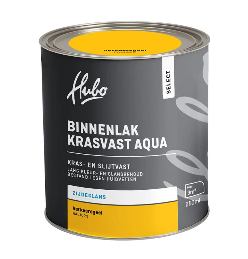 HUBO SL BINNENLAK ZG VERKEERSGEEL 250ML AQUA RAL 1023