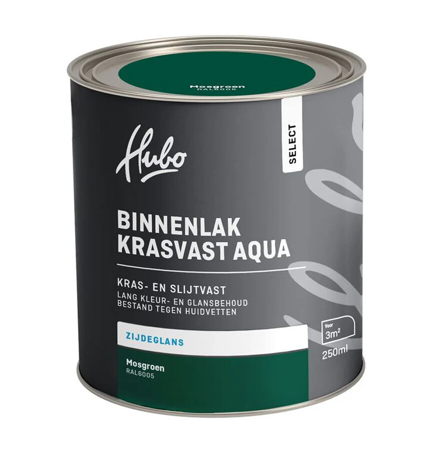 HUBO SL BINNENLAK ZG MOSGROEN 250ML AQUA RAL 6005
