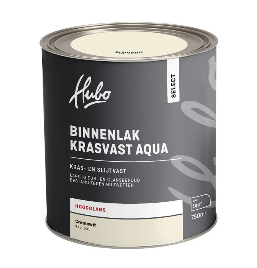 HUBO SL BINNENLAK HG CREME WIT 750ML AQUA RAL 9001