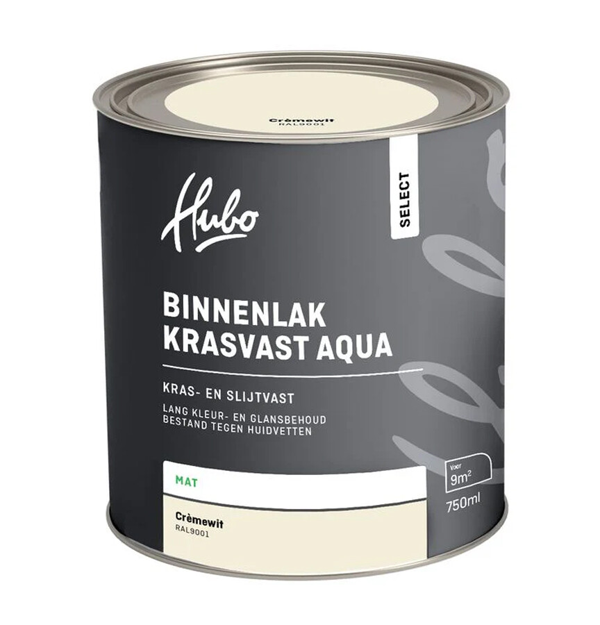HUBO SL BINNENLAK MAT CREME WIT 750ML AQUA RAL 9001
