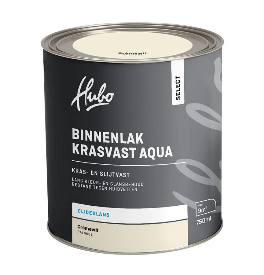 HUBO SL BINNENLAK ZG CREME WIT 750ML AQUA RAL 9001