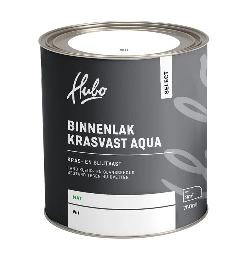 HUBO SL BINNENLAK MAT WIT 750ML AQUA