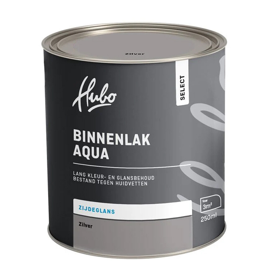 HUBO SL BINNENLAK ZG ZILVER 250ML AQUA