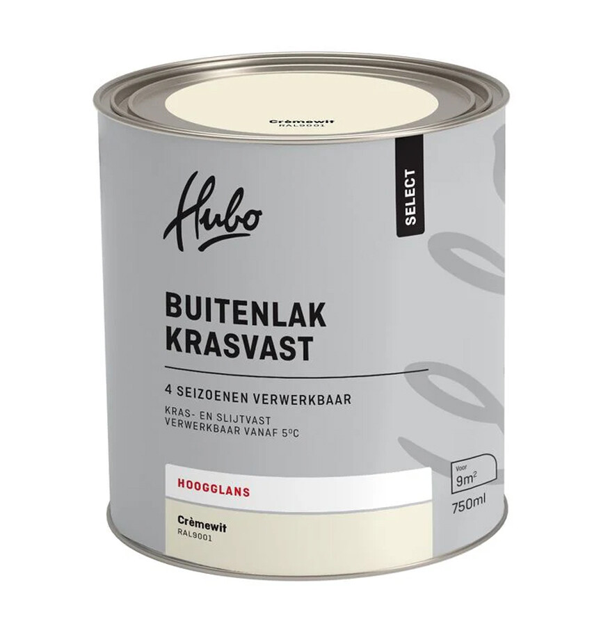 HUBO SL BUITENLAK HG CREME WIT 750ML RAL 9001