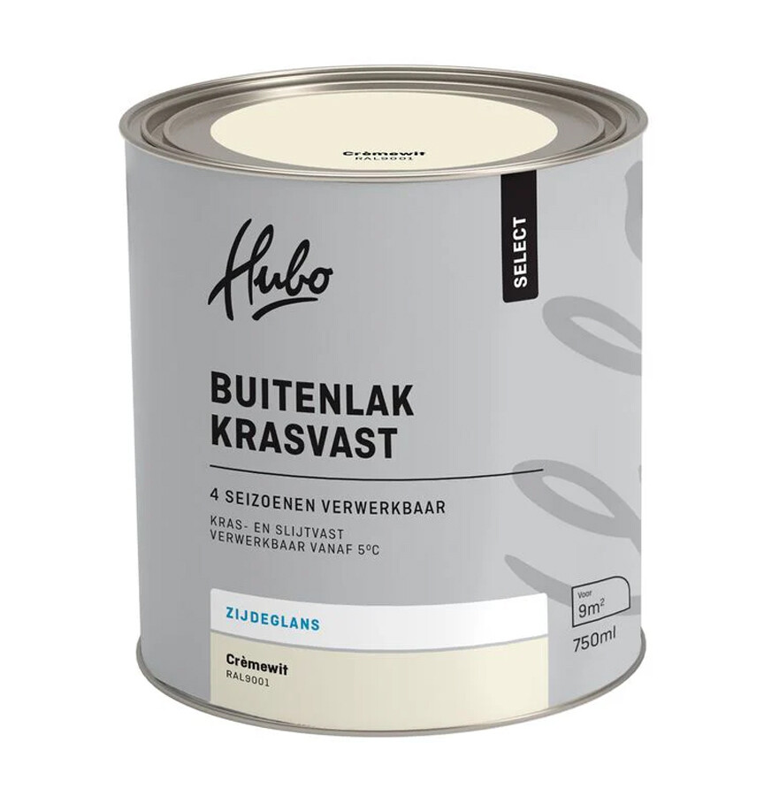 HUBO SL BUITENLAK ZG CREME WIT 750ML RAL 9001