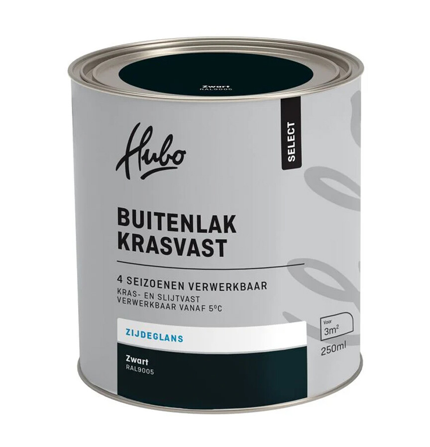 HUBO SL BUITENLAK ZG ZWART 250ML RAL 9005
