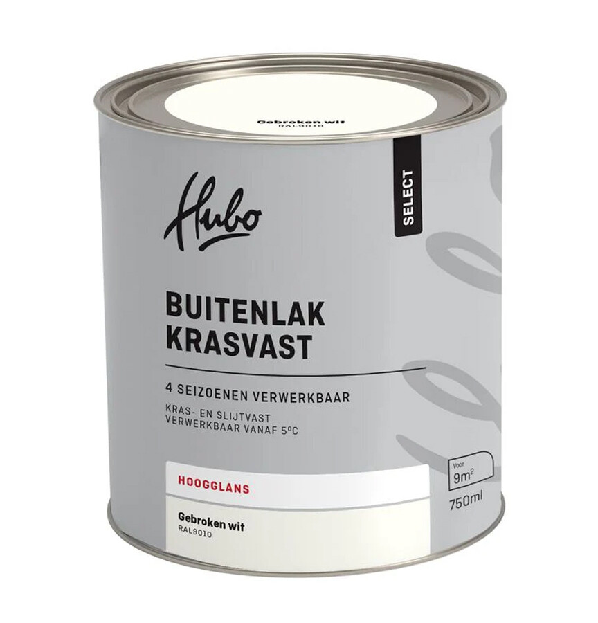 HUBO SL BUITENLAK HG GEBROKEN WIT 750ML RAL 9010