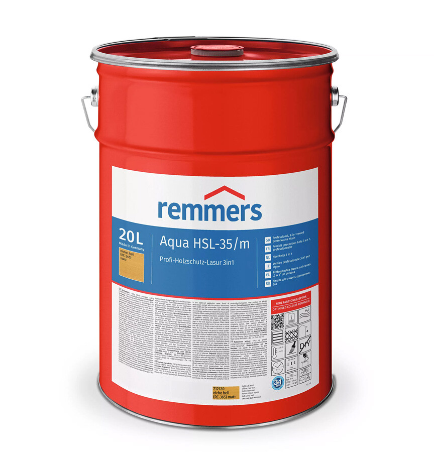 REMMERS AQUA HSL-35/M-PROFI HOUTBEITS 3IN1 KLEURLOOS 20L