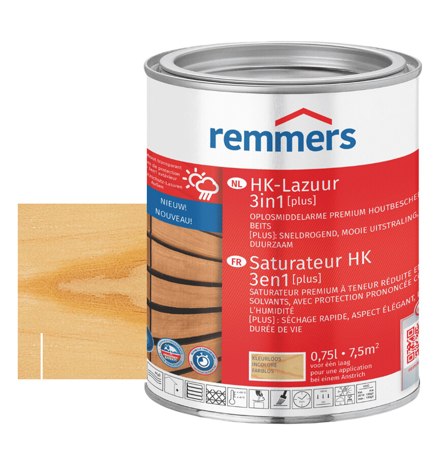 REMMERS HK-LAZUUR 3IN1 PLUS KLEURLOOS 0,75