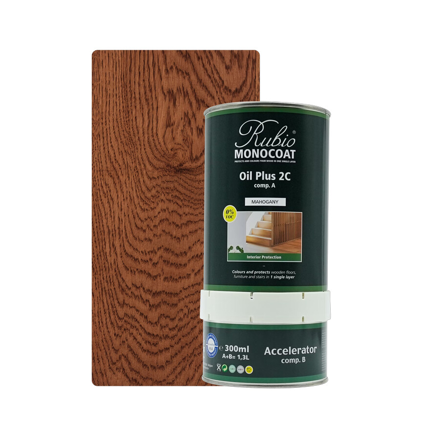 RMC OIL PLUS 2C MAHOGANY 1,3 LTR SET (COMP. A+B)