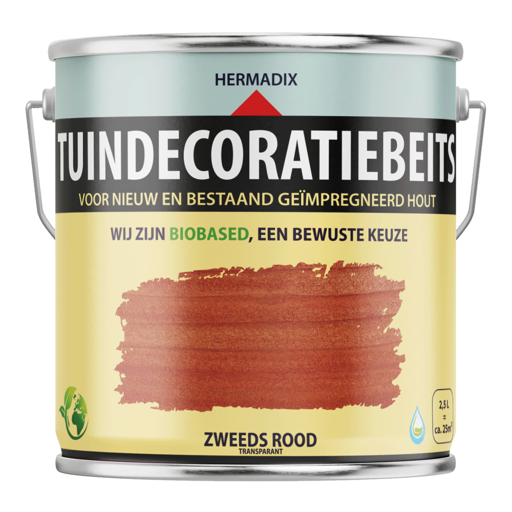 HERMADIX TUINDECORATIEBEITS 761 2500ML TRANSPARANT ZWEEDS ROOD